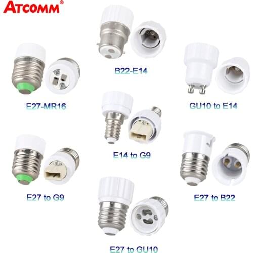 E27 E14 B22 LED Lamp Converter Holder to E12 E17 GU10 G9 LED Light Base Socket E27 to 2 E27 Splitter Whole Category Choices