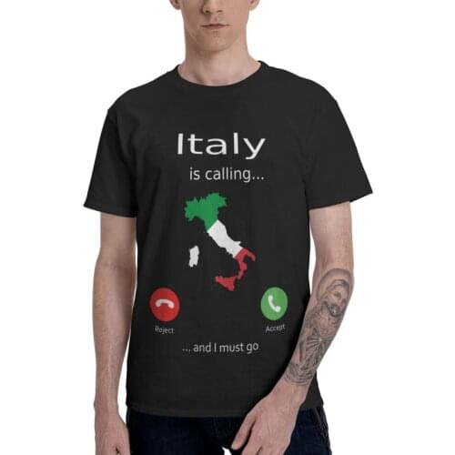 Italy Flag T-shirt Mens Novelty T Shirt Short Sleeve 100% Cotton I Love Italian Tshirt Urban Tee Tops Gift