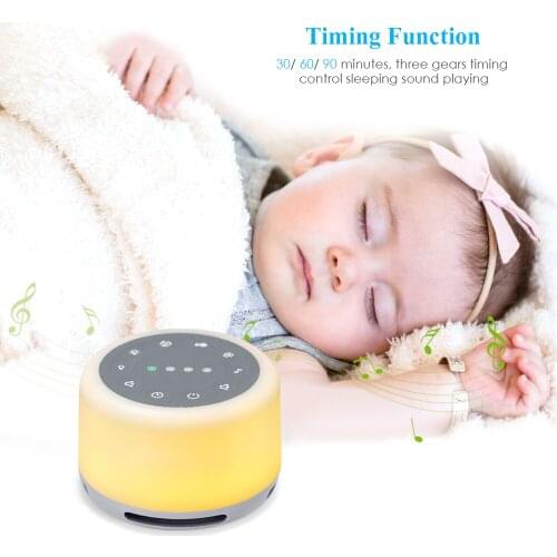 White Noise Sound Machine with Mood Light Natural Sounds & Music for Sleeping Rechargeable Sleep Therapy for Baby Adults