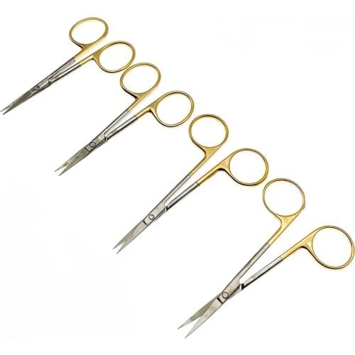 Eye scissors Gold handle Cosmetic plastic surgery instrument double eyelid tool ophthalmic operating scissors