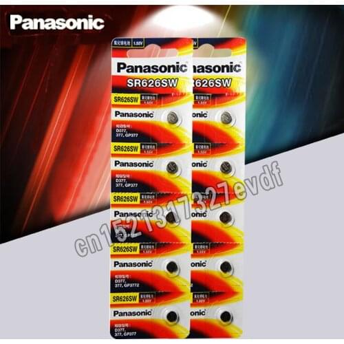 10pcs/lot Panasonic Original SR626SW Button Cell Watch Coin Battery G4 377A 377 LR626 SR626SW SR66 LR66 Silver Oxide Batteries