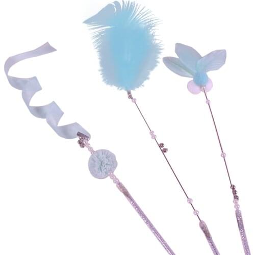 Legendog 3pcs Cat Toy Pet Kitten Wand Toy Interactive Fake Feather Cat Toy Cat Teaser Toys Cats Rod Pet Cats Toys Stick
