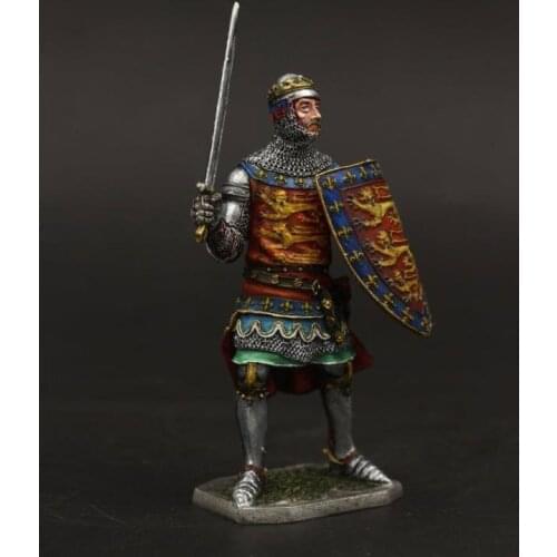 1:30 Scale Tin Metal Medieval Knight England Earl of Cornwall John 60 mm Unpainted Figure Statuette Miniature Model Collection