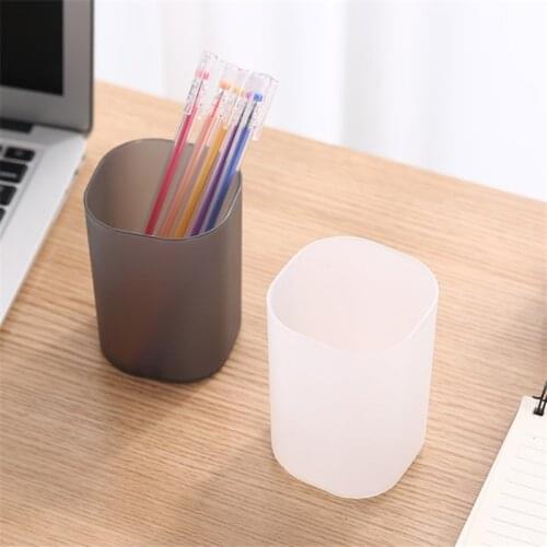 1PCS Desktop Transparent Pen Holder Scrub Simple Storage Box Multi-function Office Stationery Storage Tube Student Stationery