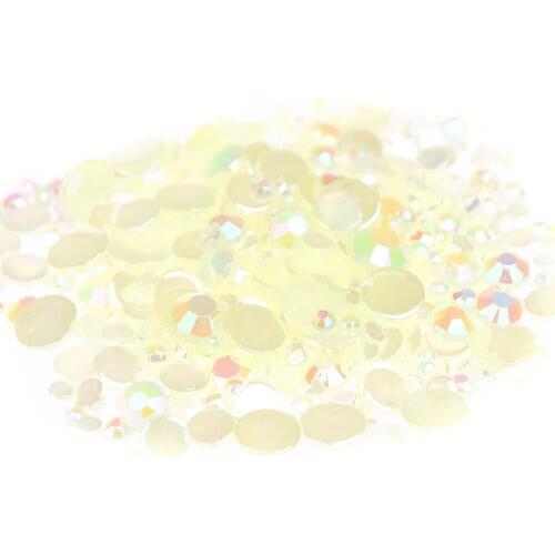 Newest Fashion Many Sizes Jelly Yellow Color Acrylic Rhinestones Shoes Clothing Decorations Sparkling Nail Art Decorations