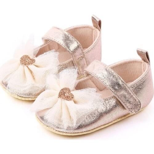 Newborn Baby Girl Shoes Soft Anti-Slip Crib Shoes Lace Bow Princess Shoes for 0-18 Months 1211