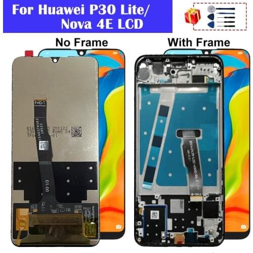 Original LCD With Frame For HUAWEI P30 Lite LCD Display Screen For HUAWEI P30 Lite Screen Nova 4e MAR-LX1 LX2 AL01 LCD