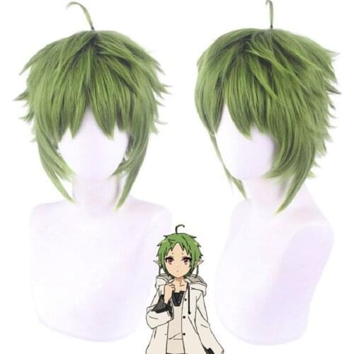 PRESALE Sylphiette Greyrat Cosplay Wig Mushoku Tensei mixed Green Synthetic hair for boys men Sylphiette Cosplay wigs + wig cap