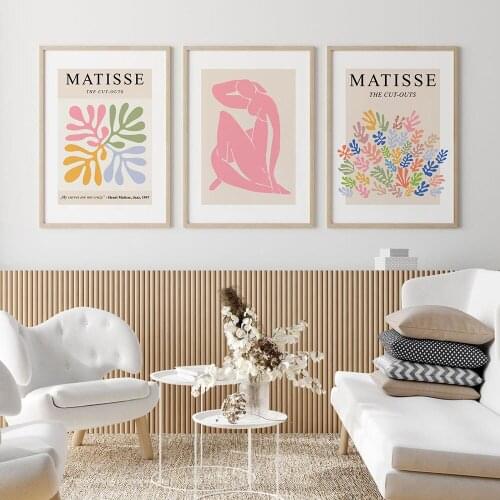 Henri Matisse Poster Pink Blue Mustard Nordic Art Print Abstract Canvas Painting Modern Wall Picture For Living Room Home Decor