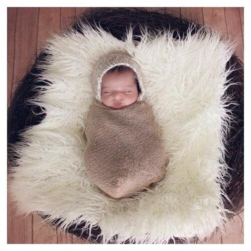Newborn photography props baby blanket fotografie achtergronden for infant Hand-woven Fur props Receiving Blankets