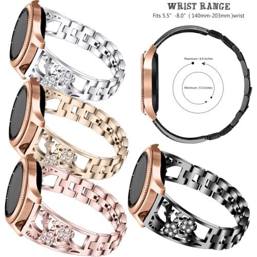 Luxury Diamond Band For Samsung Gear Sport S3 S2 Classic Galaxy Watch Active Strap For 20mm 22mm Amazfit Bip Huawei GT 2 Pro