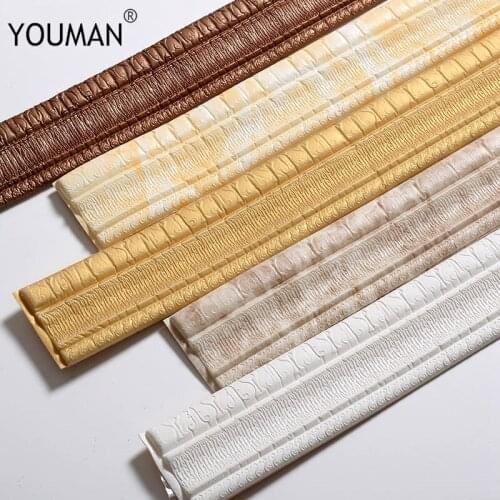 Self-adhesive foam 3d wallpaper sticker door frame edge strip edge band wall decoration waist line wallpaper baseboard stickers