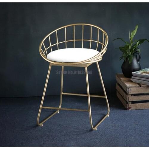 Scandinavian Luxury Bar Chair Photo Bar Chair Bar Stool Back Bar Chair Cashier High Stool Ins Net Red Bar Stool