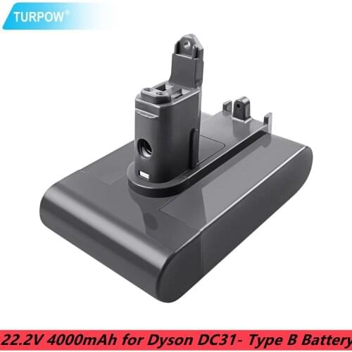 Turpow 22.2V 4000mAh DC31 Type-B Replacement Battery For Dyson DC31 DC31B DC57 DC56 DC35 DC44 DC45 Handheld Power Tool Battery