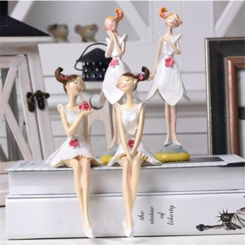Wedding Gift Home Decoration 2pcs/set Beautiful Angel Resin Craft Fairy Figurines