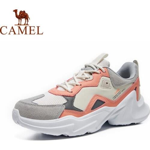 CAMEL Suede Leather Chunky Sneakers Women 2021 Fashion Platform Personality Trendy Stitching Women Sports Casual Shoes Spring