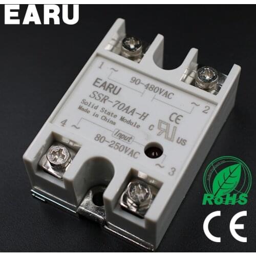 Solid State Relay SSR-70AA-H 70A 80-250V AC TO 90-480V AC SSR 70AA-H relay solid state Resistance Regulator