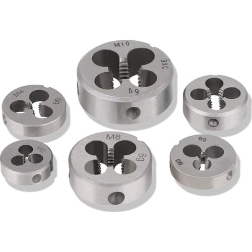 UCHEER 1pcs Hard Round Die High Hardness right Alloy Steel durable Mini Metric Die Threading Tools Tap Threading