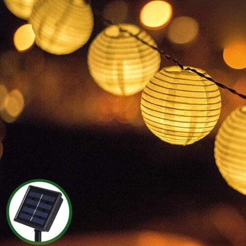 Lantern String Light Solar LED Light Outdoor Garden Wedding Decoration Lamp 5M/6M IP65 Waterproof Garland Outdoor Holiday Light
