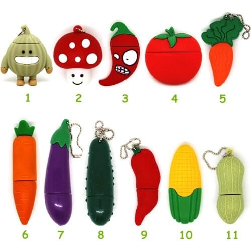 Cartoon Vegetables USB Flash Drives Tomato/Corns/carrot/ peanut 4GB 8GB Pendrive 16GB 32GB Memory Stick 64GB Pen Drive U Disk