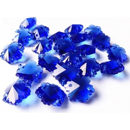 Top Quality 500pcs/Lot Blue 14mm K9 Crystal Snow Chandelier Beads (Free Rings ) In 2 Holes For Christmas Party Decoration
