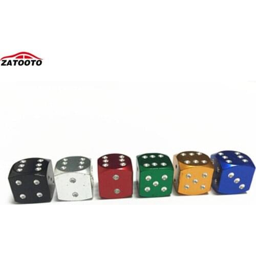 ZATOOTO (50pieces/lot ) Aluminium Alloy Dice American Schrader Cycle Valve Air Caps Airtight Cover For Car Bike Car Accessories