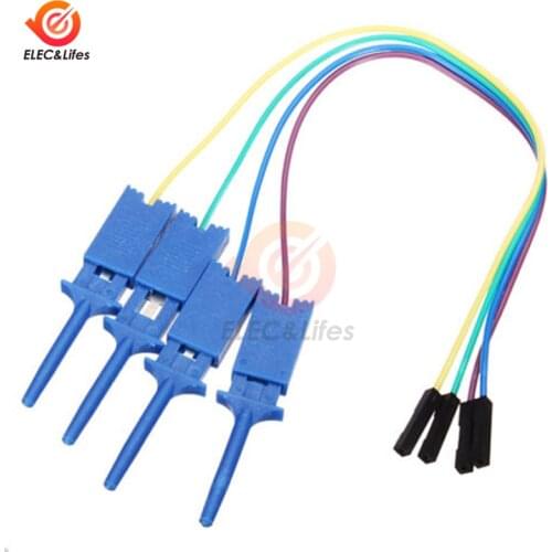 4Pcs/lot Blue Test Hooks Clips for Logic Analyzers Logic Test Clip Cable Gripper Probe Test Clamp Kit