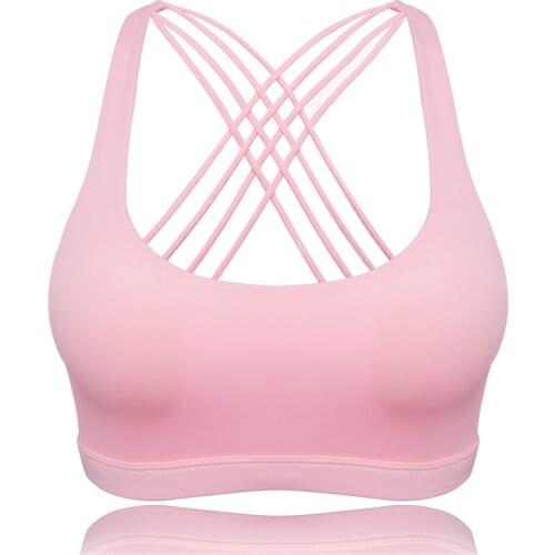 Woman Sports Bra Push Up Brassiere Sport Bras Padded Gym Pink Active Wear Tops For Women Tub Top 2019 Female Bras Wrapped Chest