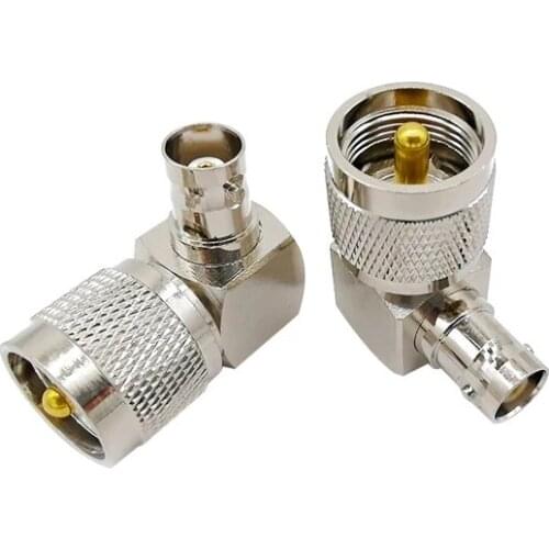 1Pcs PL-259 Male Plug to BNC Female Jack Right Angle 90 Degrees RF Coaxial Adapter UHF PL259 L Shape Type Converter Connector
