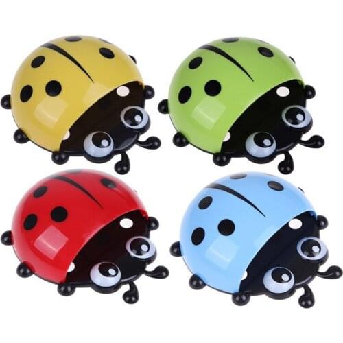 1PC Cartoon Animal Insect Toothbrush Holder Bathroom Ladybug Toothbrush Toothpaste Wall Suction Holder Rack Container Organizer