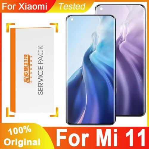 100% Original 6.81" LCD Replacement For Xiaomi Mi 11 AMOLED Display Touch Screen Digitizer Assembly With Corning Gorilla Glass