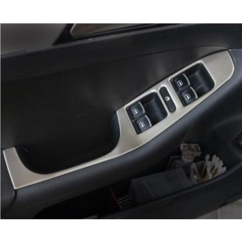 2012-2015 For Volkswagen Jetta MK6 trim stainless steel armrest panel cover decoration 4pcs/lot auto parts