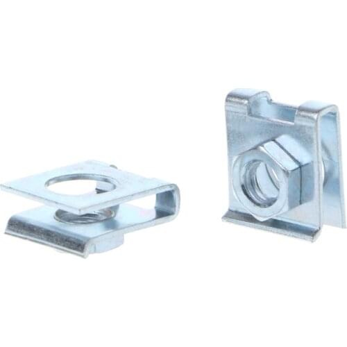 4 Pcs Car License Plate Fastener Buckle Metal Screw Nut U-Type Clips Retainer 6mm 964B