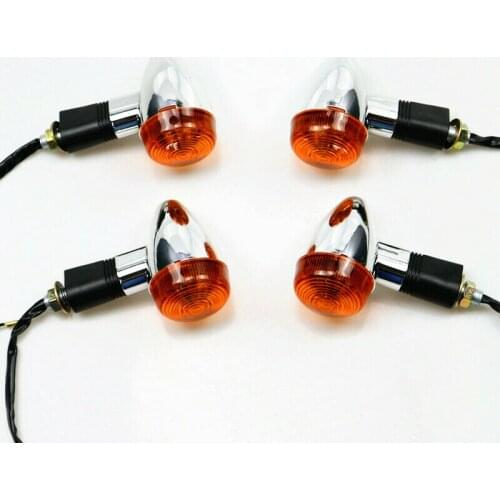 4x Amber Bullet Turn Signal For Sportster Iron 883 1200 Dyna Fatboy FXDWG FXDL
