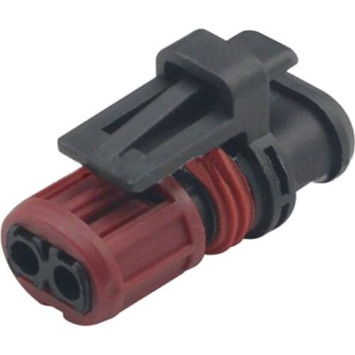 5sets 2pin Auto Connector AMP Tyco Wire Harness Electrical Waterproof Connector 2Ways Female 1337245-3 "