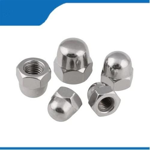 Free shipping 100Pcs DIN1587 M6*12H high quality 304 Stainless Steel 304 Nuts Decorative Cover Semicircle Acorn Nut