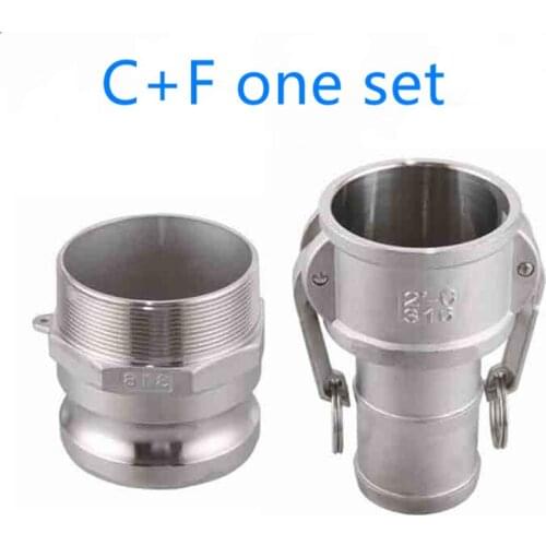 C+F Set of Cam Lock Joint Adapter Self-made 304 Stainless Steel Male and Female Joint Rapid Release Connector 1/2” - 2 "