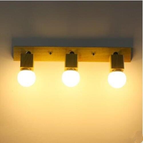 Wooden wall lights bedside wall lamp wall sconce modern wall light for bedroom Nordic macaroon 6 color steering head E27 85-285V