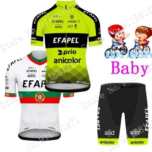 Kids Efapel Team 2021 France Tour Cycling jersey Boys Girls Cycling Clothing Children Road Bike Shirts Suit Maillot Ropa