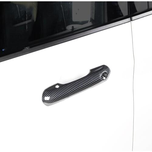 For Ford Explorer 2020 2021 ABS Chrome Carbon Fiber Car Door Handle Cover Trim Stickers Accessories