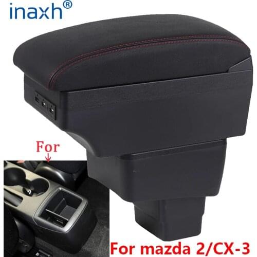 For mazda CX-3 Armrest Retrofit For mazda 2 skyactiv version cx3 CX-3 Car Armrest Storage box car accessories Charging with USB