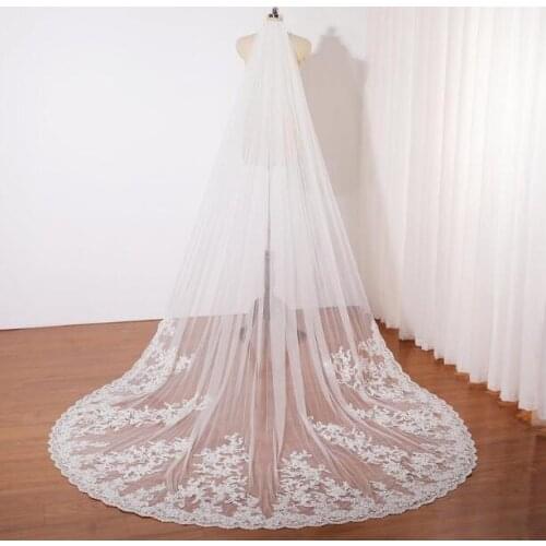 Soft Tulle Veil Wedding Veil Exquisite Lace Design Chapel Wedding Veil,Wedding Veil Vintage Royal Wedding,Gorgeous Lace Ivory Br