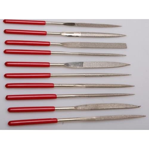 Fixmee 3X140mm 10 in 1 DIY Diamond Flat Angled Needle File Non-slip PVC Set Carving Tool Kit