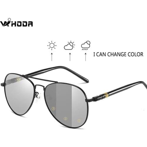 Inntelligent Photochromic Sunglasses Men Polarized Goggles , Male Discoloration Driving Pilot Sun glasses For Driver UV400 S164