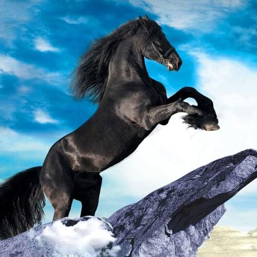 KexinZu Full Square/Round Drill 5D DIY Diamond Painting "Horse scenery" 3D Embroidery Cross Stitch Home Decor Gift Y6468