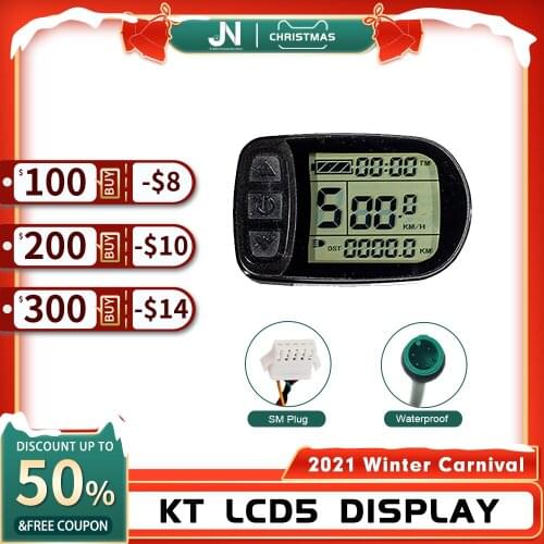 Ebike KT LCD Meter LCD5 24V 36V 48V SM Julet Waterproof For KT Intelligent Controller Electric Bicycle Hub Motor Conversion Kit