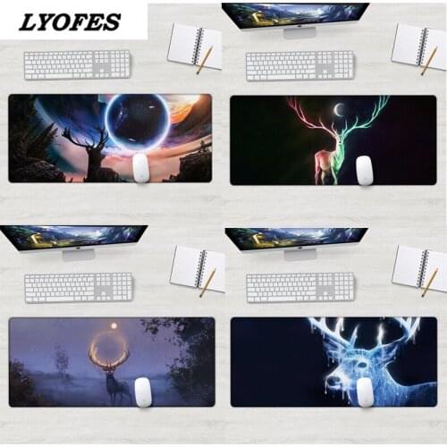 Mouse Pad 80*30cm Deer Cute Writing Desk Mat Large Kawaii Deskpad Gaming Writing Desk Mat for Office Keyboard Computer Mouse Mat