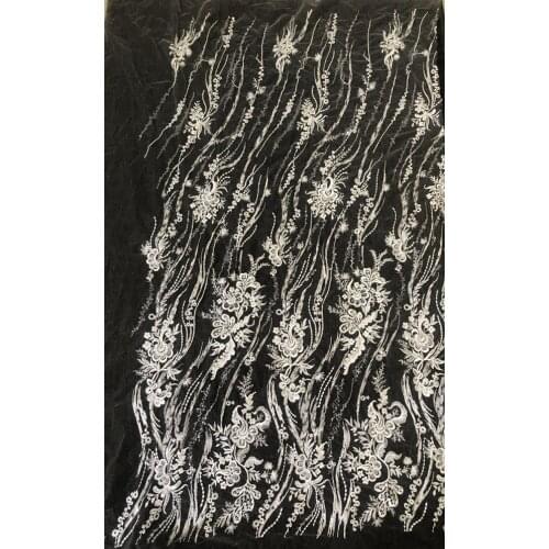 New Arrival Bridal Wedding Dress Lace Fabric 135cm Width Sequins Lace Fabric Sell By Yard Sopsa Lace Bridal Fabric