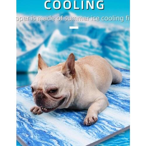 Summer Dog Breathable Pet Mat Sofa Cooling Mat Washable Ice Silk Dogs Cats Portable Kitten Cooling Cushion with Spray Pattern