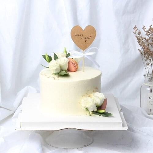 Love Heart Happy Birthday Cake Topper Pink Yellow Birthday Cupcake Topper for Kids Birthday Party Cake Decorations Baby Shower